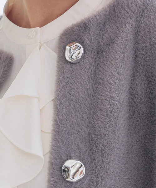 セール】ノーカラーニットコート（ノーカラーコート）｜GLACIER lusso