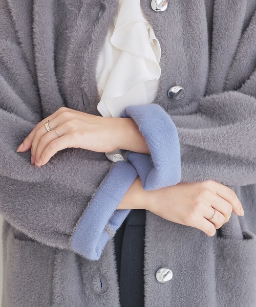 ノーカラーニットコート（ノーカラーコート）｜GLACIER lusso