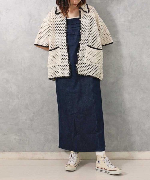 Bleu Bleuet(ブルーブルーエ)の「【ZOZO限定】デニムギャザーワンピース(ワンピース・レディース・ブルー系その他/ブルー/グレー・M)」の1枚目の写真