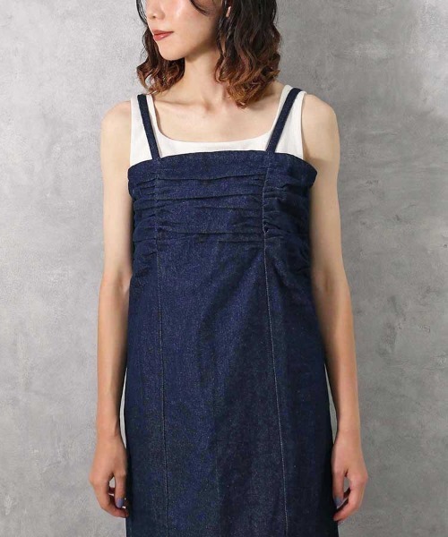 Bleu Bleuet(ブルーブルーエ)の「【ZOZO限定】デニムギャザーワンピース(ワンピース・レディース・ブルー系その他/ブルー/グレー・M)」の22枚目の写真