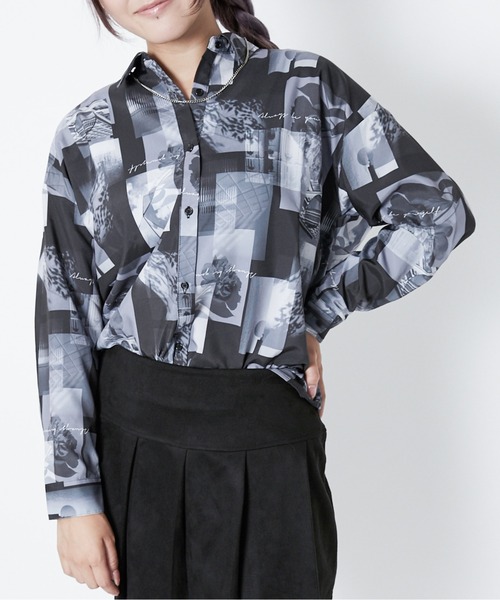 セール】《モノトーンフォトプリント》レディース オーバー