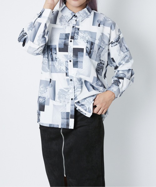 セール】《モノトーンフォトプリント》レディース オーバー