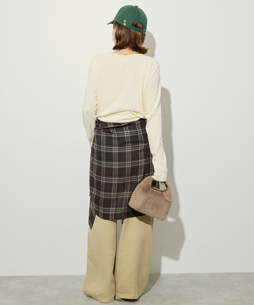 SLOBE IENA ビエラチェックルーズシャツ　ブラウン SLOBE IENA ビエラチェックルーズシャツ ブラウン ビエラ