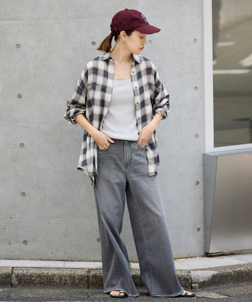 SLOBE IENA（スローブイエナ）の「《追加》ビエラチェックルーズシャツ（シャツ/ブラウス・レディース・ブルー/ブラウン・FREE）」の22枚目の写真