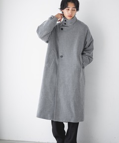 【タグ付き新品】LOWRYS FARM ウールライクスタンドコート ブラック M セール】ウールライクスタンドコート 116473（ステンカラーコート