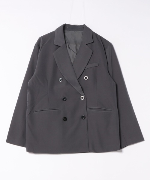 SOTT(ソット)の「Double-Breasted Tailored Jacket / ダブルブレストテーラードジャケット(テーラードジャケット・レディース・ストライプ/チャコールグレー・FREE)」の22枚目の写真