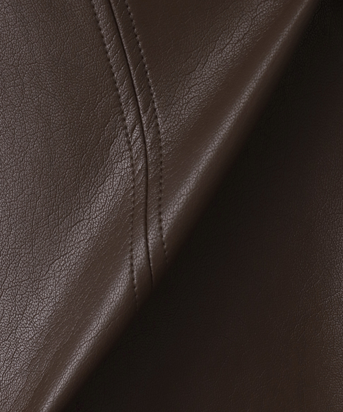 La TOTALITE（ラトータリテ）の「【洗える】フェイクレザー・ジャガードスカート（スカート・レディース・ウッド/ベージュ/ブラウン・40/38/36）」の15枚目の写真