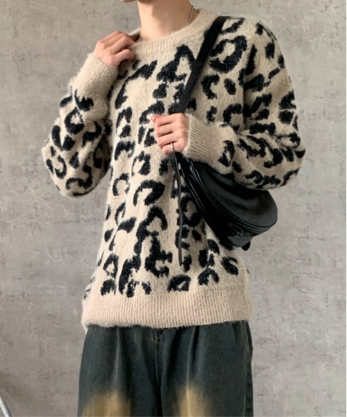 link lot(リンクロット)の「モヘアタッチレオパード柄ビッグニット(ニット/セーター・メンズ・レオパード・M)」の6枚目の写真