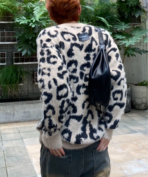 link lot(リンクロット)の「モヘアタッチレオパード柄ビッグニット(ニット/セーター・メンズ・レオパード・M)」の2枚目の写真