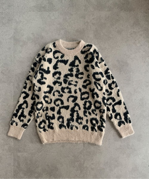 link lot(リンクロット)の「モヘアタッチレオパード柄ビッグニット(ニット/セーター・メンズ・レオパード・M)」の17枚目の写真