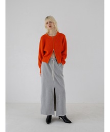 cut-off sweat maxi skirt