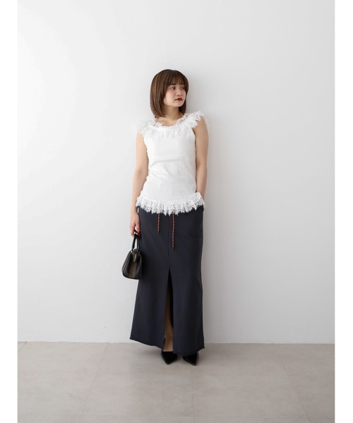 Katrin TOKYO（カトリーントーキョー）の「cut-off sweat maxi skirt（スカート・レディース・ボルドー/ネイビー/グレー・XS/FREE）」の5枚目の写真