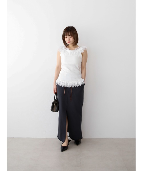 Katrin TOKYO（カトリーントーキョー）の「cut-off sweat maxi skirt（スカート・レディース・ボルドー/ネイビー/グレー・XS/FREE）」の6枚目の写真