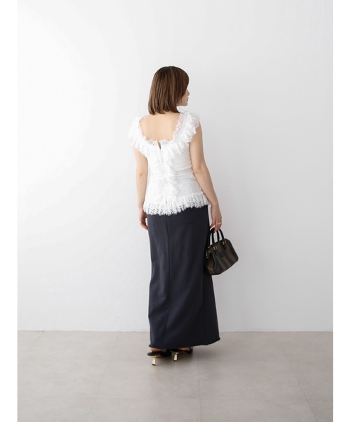 Katrin TOKYO（カトリーントーキョー）の「cut-off sweat maxi skirt（スカート・レディース・ボルドー/ネイビー/グレー・XS/FREE）」の7枚目の写真