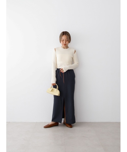 Katrin TOKYO（カトリーントーキョー）の「cut-off sweat maxi skirt（スカート・レディース・ボルドー/ネイビー/グレー・XS/FREE）」の14枚目の写真