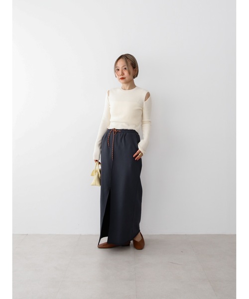 Katrin TOKYO（カトリーントーキョー）の「cut-off sweat maxi skirt（スカート・レディース・ボルドー/ネイビー/グレー・XS/FREE）」の15枚目の写真