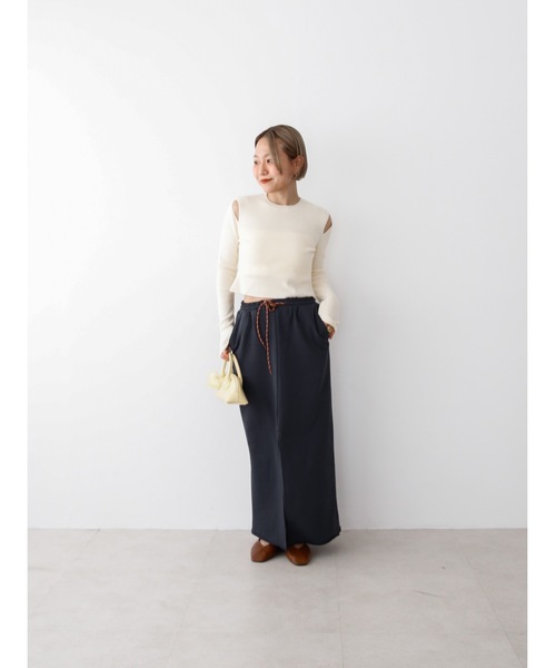 Katrin TOKYO（カトリーントーキョー）の「cut-off sweat maxi skirt（スカート・レディース・ボルドー/ネイビー/グレー・XS/FREE）」の18枚目の写真