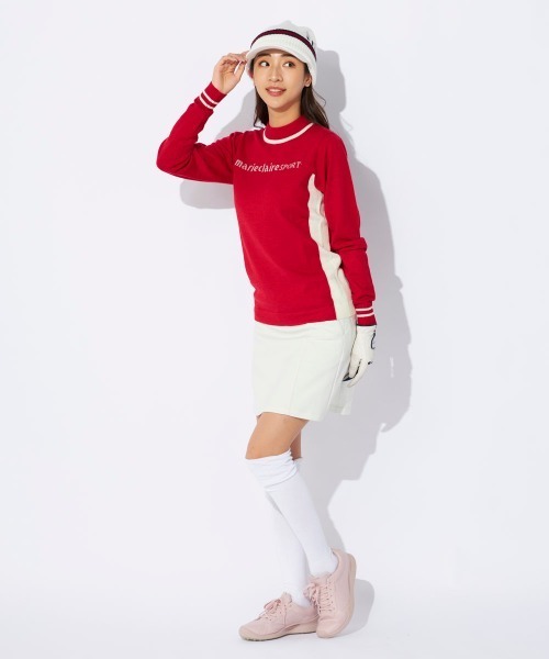 marie claire(マリ・クレール)の「【marie claire/マリクレール】レディースブロッキング モックネックセーター/ストレッチニット(ニット/セーター・レディース・ネイビー/ブルー/レッド・X-LARGE/LARGE/MEDIUM)」の10枚目の写真