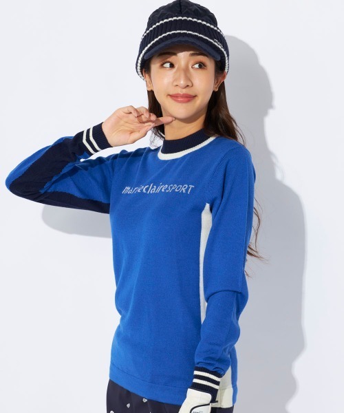 marie claire(マリ・クレール)の「【marie claire/マリクレール】レディースブロッキング モックネックセーター/ストレッチニット(ニット/セーター・レディース・ネイビー/ブルー/レッド・X-LARGE/LARGE/MEDIUM)」の16枚目の写真