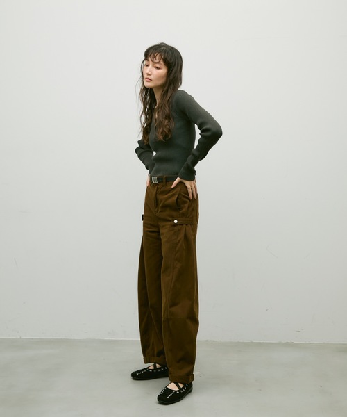 Side snap wide long pants / サイドスナップワイドロングパンツ