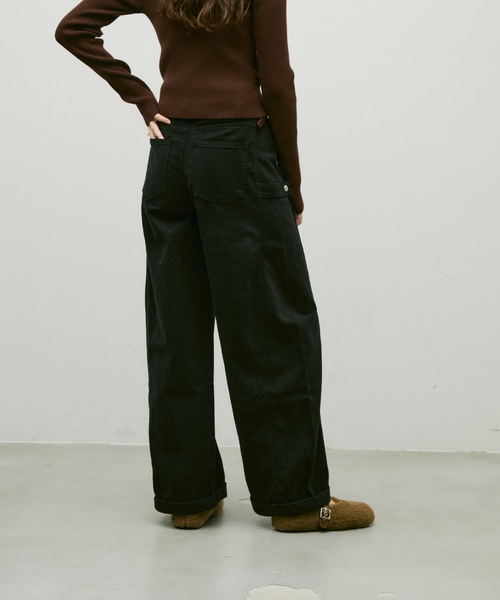 Side snap wide long pants / サイドスナップワイドロングパンツ