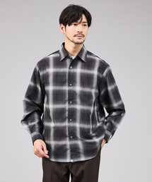 ABAHOUSE GRAY | 【軽量 / 吸水速乾】セオアルファ オンブレーチェック 長袖シャツ(シャツ/ブラウス)