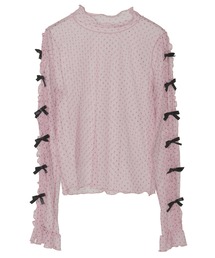 DOLLY RIBBON DOT TULLE トップス