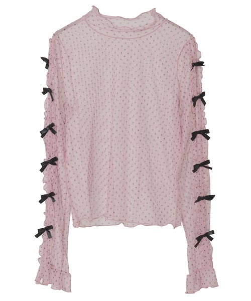 Candy Stripper(キャンディストリッパー)の「DOLLY RIBBON DOT TULLE トップス(その他トップス・レディース・オフホワイト/ピンク/ブラック・FREE)」の3枚目の写真