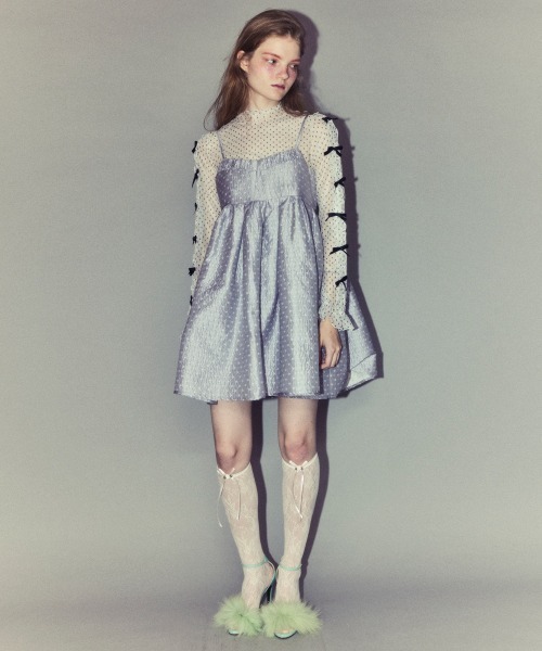 Candy Stripper(キャンディストリッパー)の「DOLLY RIBBON DOT TULLE トップス(その他トップス・レディース・オフホワイト/ピンク/ブラック・FREE)」の7枚目の写真