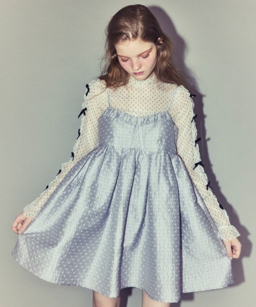 Candy Stripper(キャンディストリッパー)の「DOLLY RIBBON DOT TULLE トップス(その他トップス・レディース・オフホワイト/ピンク/ブラック・FREE)」の4枚目の写真