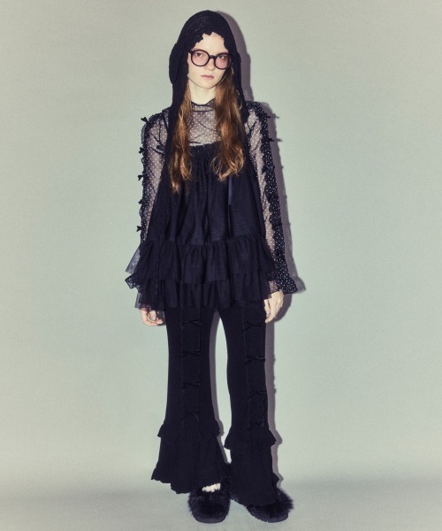 Candy Stripper(キャンディストリッパー)の「DOLLY RIBBON DOT TULLE トップス(その他トップス・レディース・オフホワイト/ピンク/ブラック・FREE)」の11枚目の写真