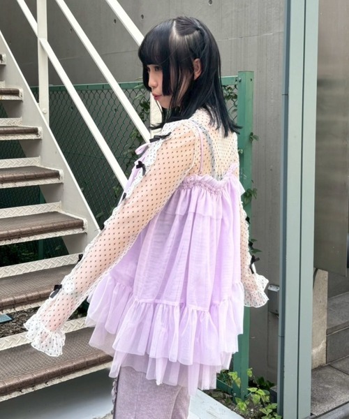 Candy Stripper(キャンディストリッパー)の「DOLLY RIBBON DOT TULLE トップス(その他トップス・レディース・オフホワイト/ピンク/ブラック・FREE)」の14枚目の写真