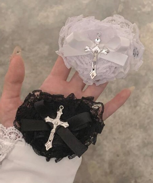 urge select】レースリボン ハート×クロス 眼帯/チョーカー/ガーター