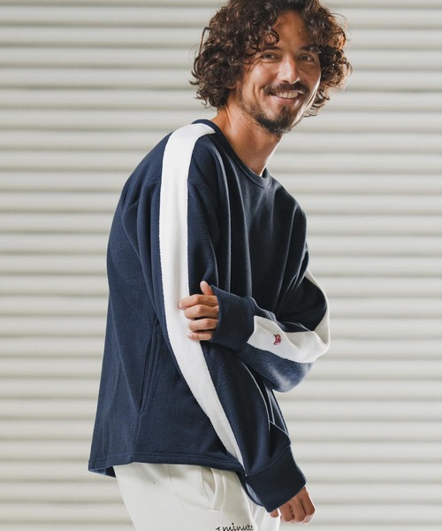 1minute 1second(ワンミニットワンセカンド)の「msw1779-soft fleece line trainer フリーストレーナー(1M25F130)(スウェット・メンズ・ホワイト/ネイビー/ブラック・XL/L/M/S)」の3枚目の写真