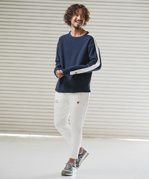1minute 1second(ワンミニットワンセカンド)の「msw1779-soft fleece line trainer フリーストレーナー(1M25F130)(スウェット・メンズ・ホワイト/ネイビー/ブラック・XL/L/M/S)」の19枚目の写真