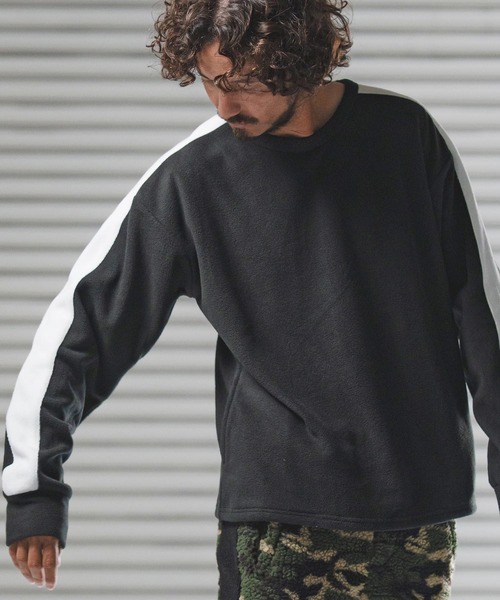 1minute 1second(ワンミニットワンセカンド)の「msw1779-soft fleece line trainer フリーストレーナー(1M25F130)(スウェット・メンズ・ホワイト/ネイビー/ブラック・XL/L/M/S)」の4枚目の写真