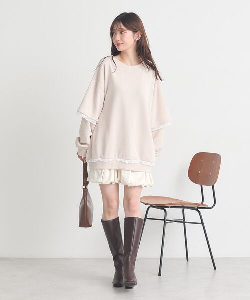 earth music&ecology（アースミュージックアンドエコロジー）の「ラウンド切り替えバルーンミニスカート（スカート・レディース・アイボリー/ブラック・FREE）」の22枚目の写真