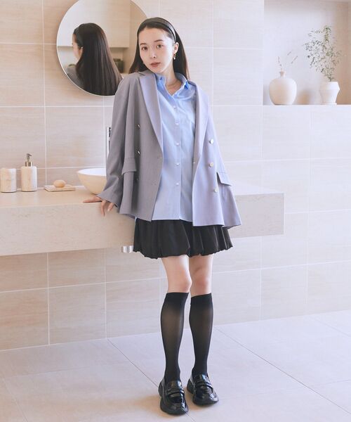 earth music&ecology（アースミュージックアンドエコロジー）の「ラウンド切り替えバルーンミニスカート（スカート・レディース・アイボリー/ブラック・FREE）」の17枚目の写真