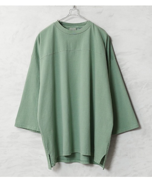 WAIPER.inc(ワイパーインク)の「Goodwear グッドウェア 2W7-65207 USAコットン ガーメントダイ 3/4 FOOTBALL Tシャツ SUPER BIG(Tシャツ/カットソー・メンズ・ピンク/グリーン系その他/ブルー系その他/イエロー/チャコールグレー・S/M/L/XL)」の2枚目の写真