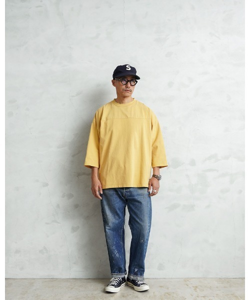 WAIPER.inc(ワイパーインク)の「Goodwear グッドウェア 2W7-65207 USAコットン ガーメントダイ 3/4 FOOTBALL Tシャツ SUPER BIG(Tシャツ/カットソー・メンズ・ピンク/グリーン系その他/ブルー系その他/イエロー/チャコールグレー・S/M/L/XL)」の9枚目の写真