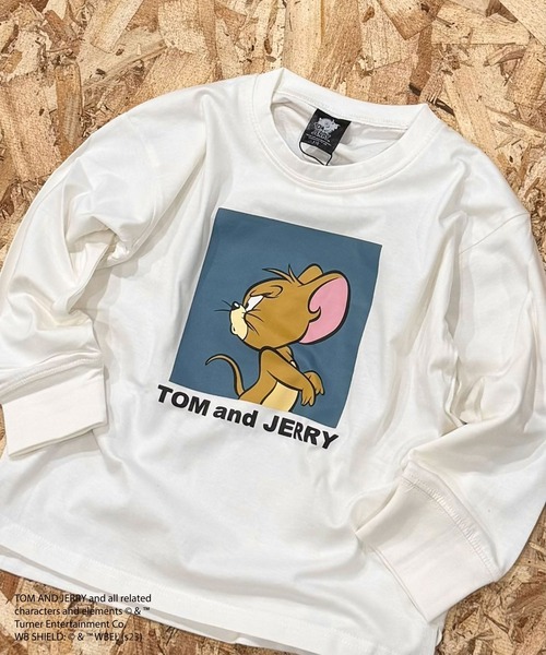 Tom&Jerry(トムアンドジェリー)の「【トム&ジェリー/TOM&JERRY】 オーバーサイズ ロンT(Tシャツ/カットソー・キッズ・ブラック/グレー系その他/オフホワイト/杢グレー/ダークグリーン/ホワイト系その他2/ブラック系その他/ホワイト系その他/ホワイト系その他3/ベージュ系その他/チャコール/ベージュ/パープル/オレンジ/グリーン系その他/ネイビー・110/120/130/140/150/160)」の4枚目の写真