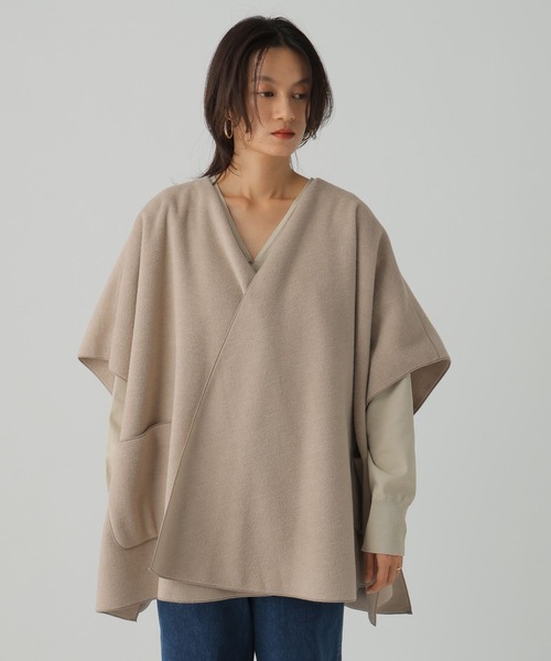 Elura（エルーラ）の「ニットリバーポンチョ/571757（ポンチョ・レディース・ベージュ/ブラウン・FREE）」の22枚目の写真