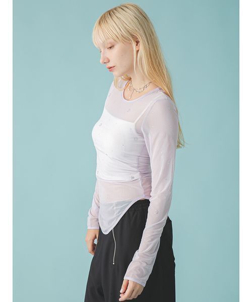 FURFUR（ファーファー）の「Twilightモチーフシアートップス（Tシャツ/カットソー・レディース・ミント/ベージュ/ラベンダー/ブラック・F）」の10枚目の写真