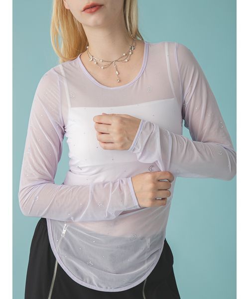 FURFUR（ファーファー）の「Twilightモチーフシアートップス（Tシャツ/カットソー・レディース・ミント/ベージュ/ラベンダー/ブラック・F）」の12枚目の写真