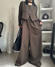 deux amour（ドゥーザムール）の「ジレレイヤードサロペット（サロペット/オーバーオール・レディース）」