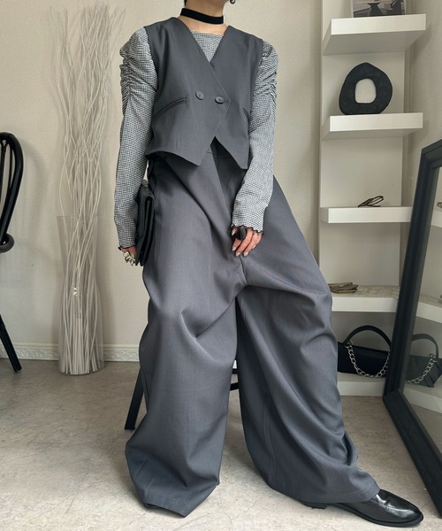 セール】ジレレイヤードサロペット（サロペット/オーバーオール