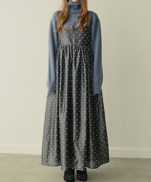 LE CIEL BLEU(ルシェルブルー)の「ジャカードキャミドレス / Jacquard Cami Dress(ワンピース・レディース・グレー/ブラック・36/38)」の18枚目の写真