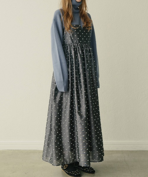 LE CIEL BLEU(ルシェルブルー)の「ジャカードキャミドレス / Jacquard Cami Dress(ワンピース・レディース・グレー/ブラック・36/38)」の17枚目の写真