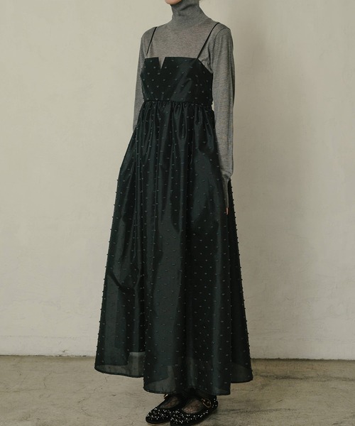 LE CIEL BLEU(ルシェルブルー)の「ジャカードキャミドレス / Jacquard Cami Dress(ワンピース・レディース・グレー/ブラック・36/38)」の7枚目の写真