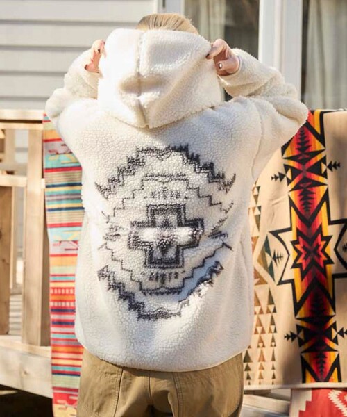 PENDLETON（ペンドルトン）の「【PENDLETON/ペンドルトン】ボアジャガードジップフーディ（パーカー・メンズ・キナリ/イエロー系その他/ブラック/グレー・M/L）」の10枚目の写真